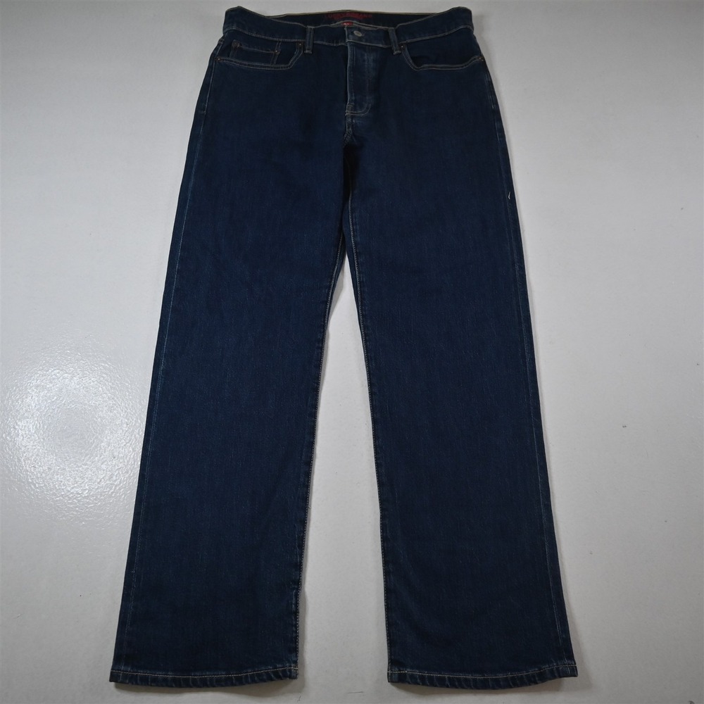 Lucky Brand 33x32 Cole Hauser 363 Vintage Straight Button Fly Dark Stretch Jeans